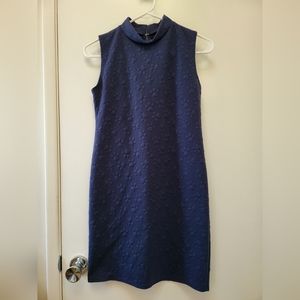 Dark Blue Paw Print pattern casual Midi dress (unbranded)